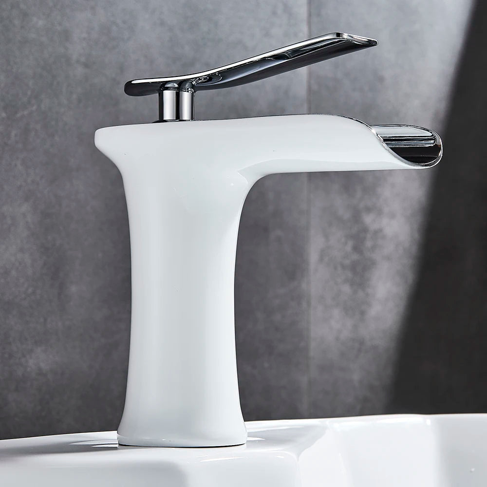 Basin Faucets Waterfall Bathroom Faucet Single handle Basin Mixer Tap  Antique Brass Faucet