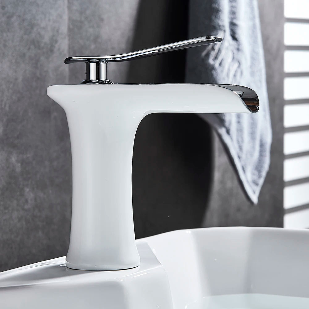 Basin Faucets Waterfall Bathroom Faucet Single handle Basin Mixer Tap  Antique Brass Faucet