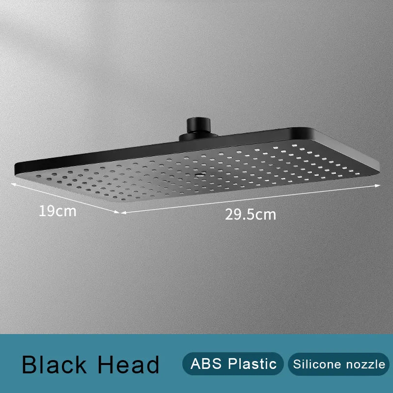 Black Golden Shower Head Rainfall , Rainfall Showerhead