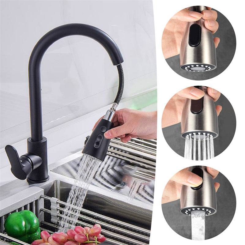 Kitchen Faucets  stainless steel Pull Out Kitchen Sink Water Tap Mixer Stream Sprayer Head