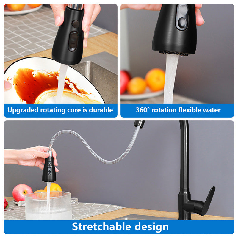 Kitchen Faucets  stainless steel Pull Out Kitchen Sink Water Tap Mixer Stream Sprayer Head