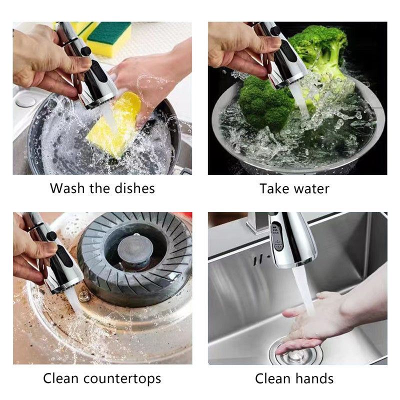 Kitchen Faucets  stainless steel Pull Out Kitchen Sink Water Tap Mixer Stream Sprayer Head