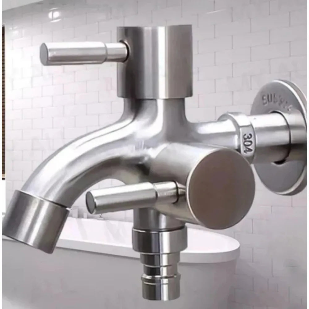 Alloy Brushed Faucet For Washing Machine  Use Faucet Water Multi-function Double-outlet