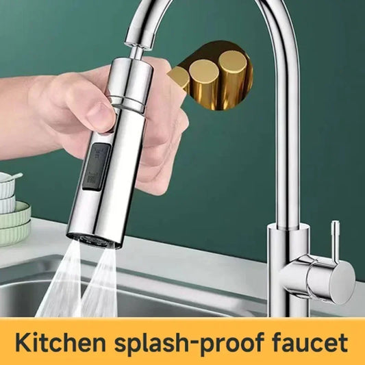 3 Three Modes Faucet Extender Metal Alloy Head Water Saver Home Extended Shower Spray
