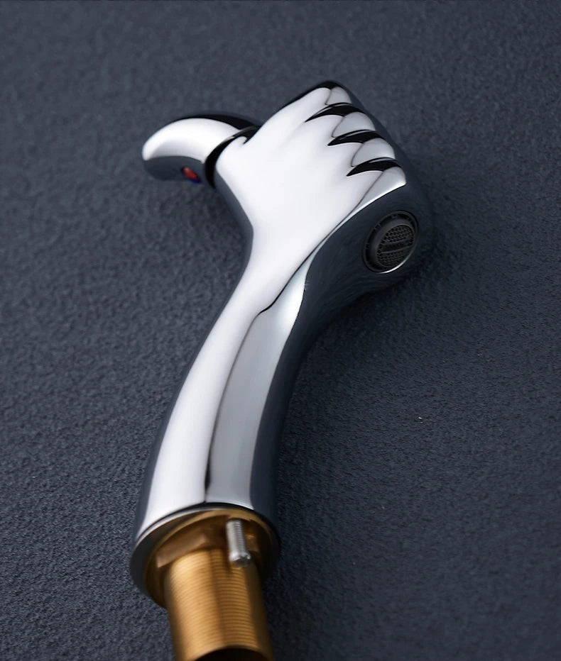 Basin Faucet  Solid White Black Brass Chrome  Handle Water Sink Mixer