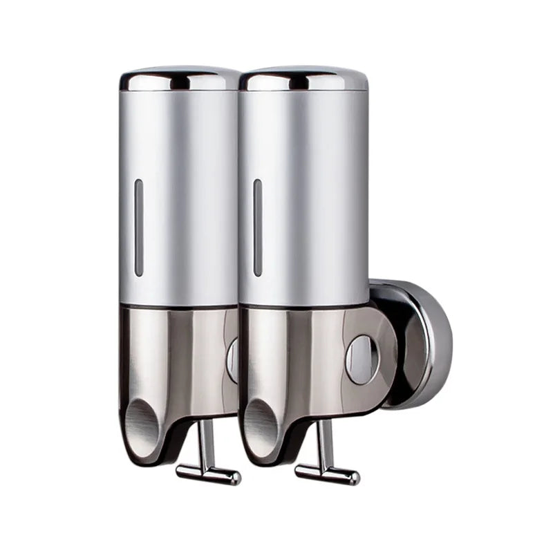 500ML Shampoo Soap Liquid Dispenser Single/Double/Triple Wall Mounted Square Manual Shower Shampoo Liquid Dispenser
