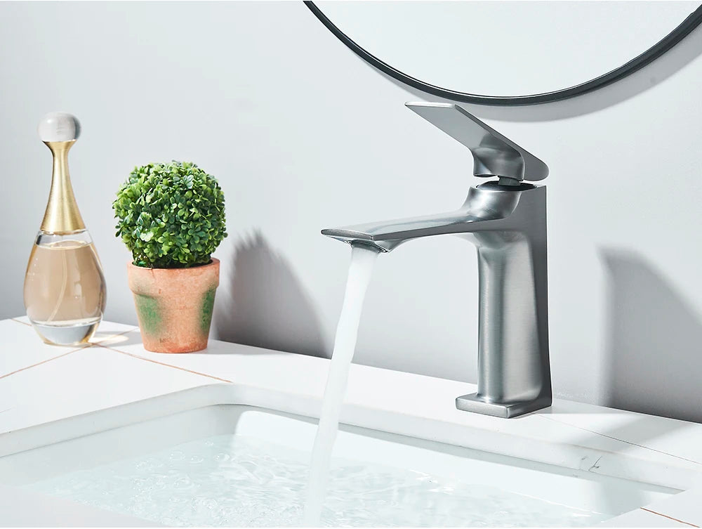 Black Bathroom Faucet Deck Mounted Bathroom Sink Mixer Tap Single Lever Faucets Chrome/White/Grey/Brushed Gold