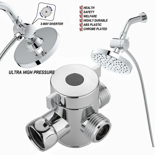 ABS Diverter Valve 1/2 Inch 3 Way Water Separator Shower Tee Adapter Adjustable Faucet Switcher