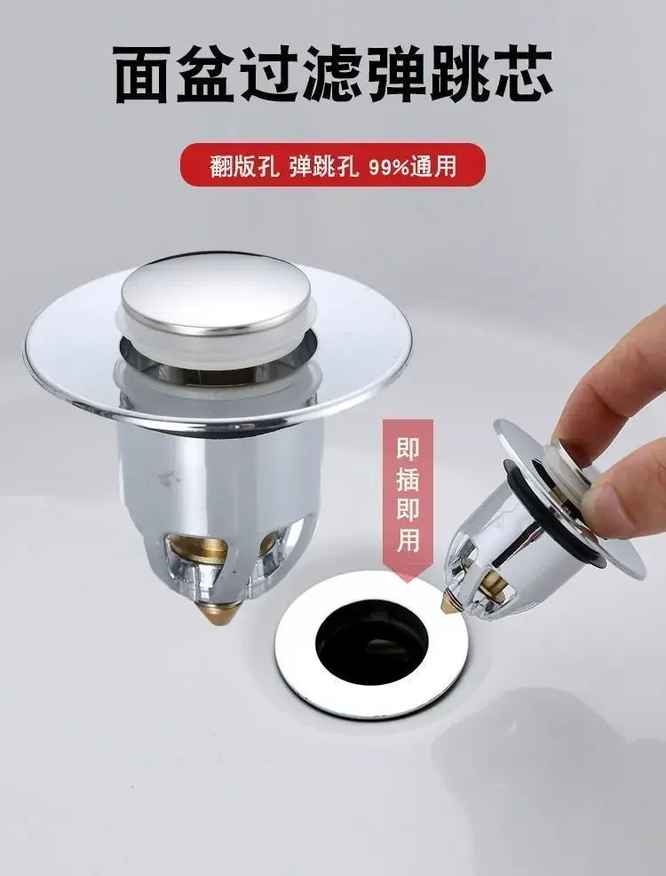 Leak Proof Toilet Washbasin Accessory Press Type Deodorizing Plug