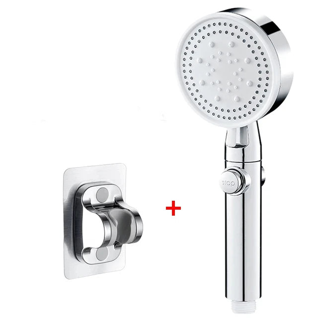 High Pressure Shower Head 5 Modes Adjustable One-Key Stop Spray Nozzle