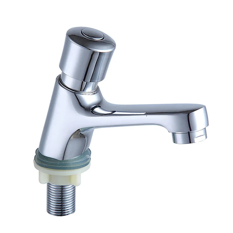 Basin Self Closing Water-saving Faucet Bathroom Basin Cold Water Faucet Delay Button Section Faucet