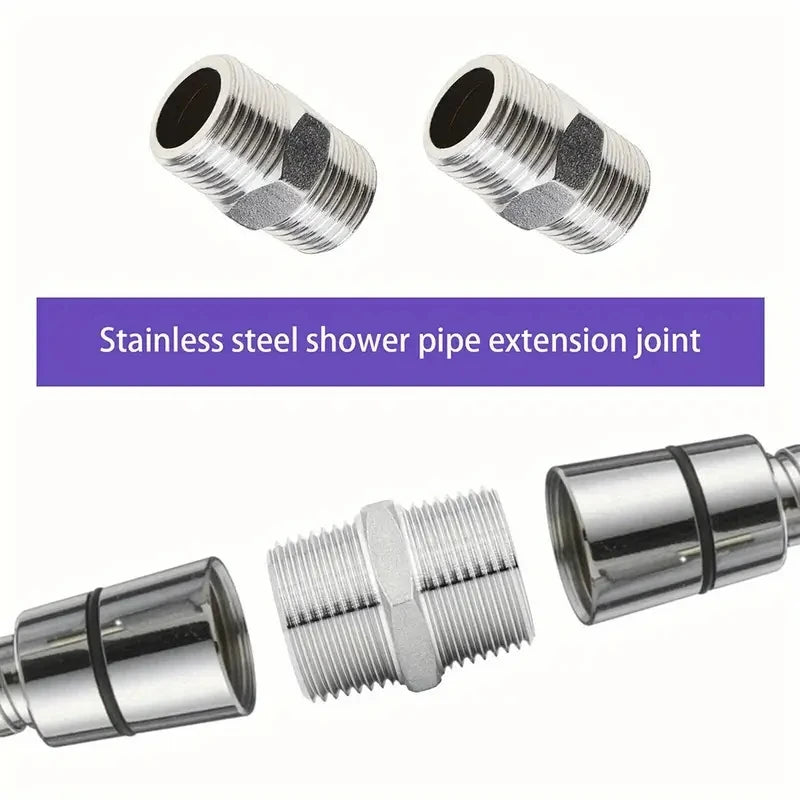 2 Pcs Shower Hose Extension Pipe Universal Hose Extender