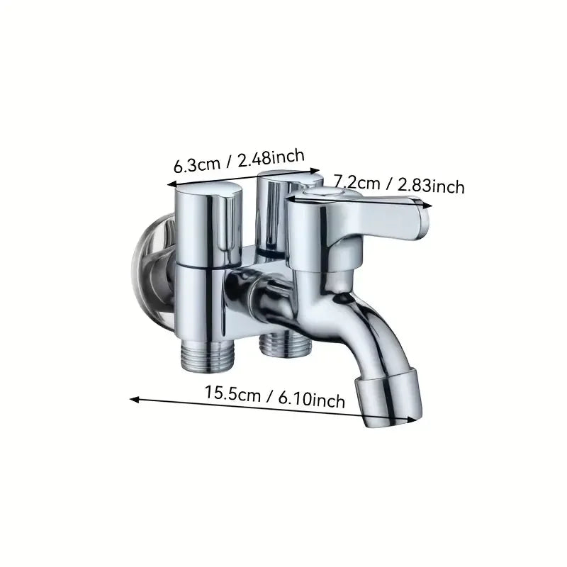 Three way stainless steel angle valve - easy to install, suitable for bathroom, washing machine