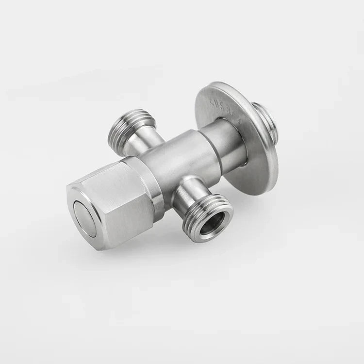 Stainless steel bathroom quick opening triangle valve faucet accessories two-way angle valve G1/2 thread water inlet