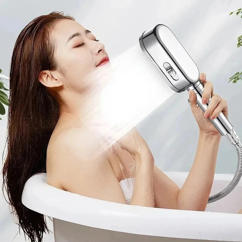 High Pressure Shower Head 3 Modes Adjustable Spray with Massage Brush Filter