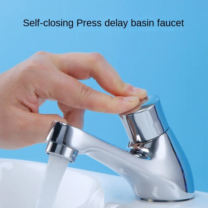 Basin Self Closing Water-saving Faucet Bathroom Basin Cold Water Faucet Delay Button Section Faucet
