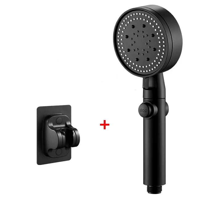 High Pressure Shower Head 5 Modes Adjustable One-Key Stop Spray Nozzle