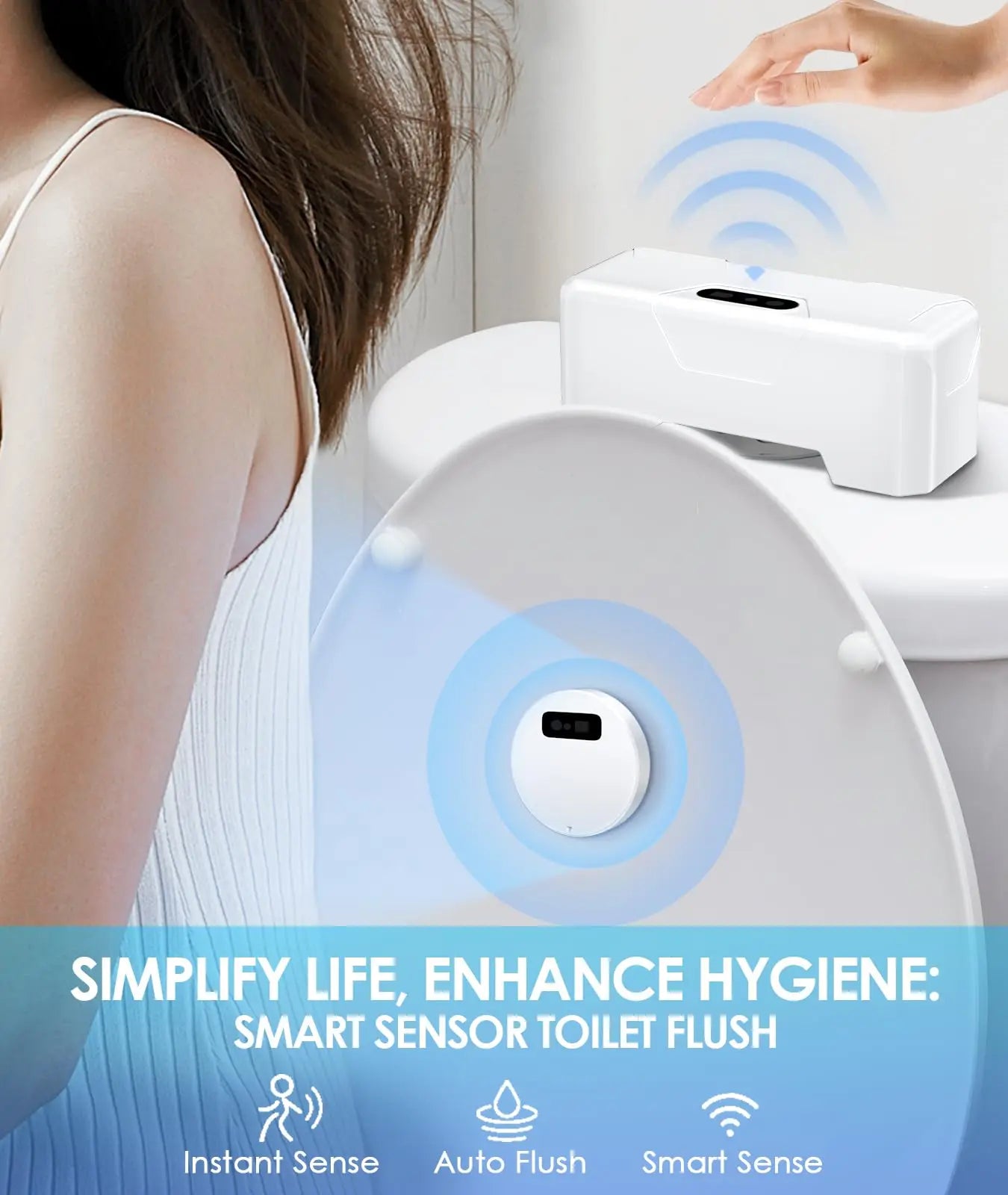 Automatic Toilet Flusher Smart Touchless Toilet Flush Kit