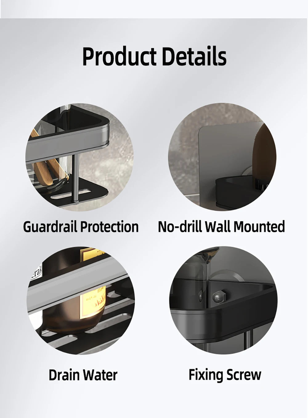 Bathroom Shelf Bathroom  Rack, Wall Shelves, No Drill Shelf