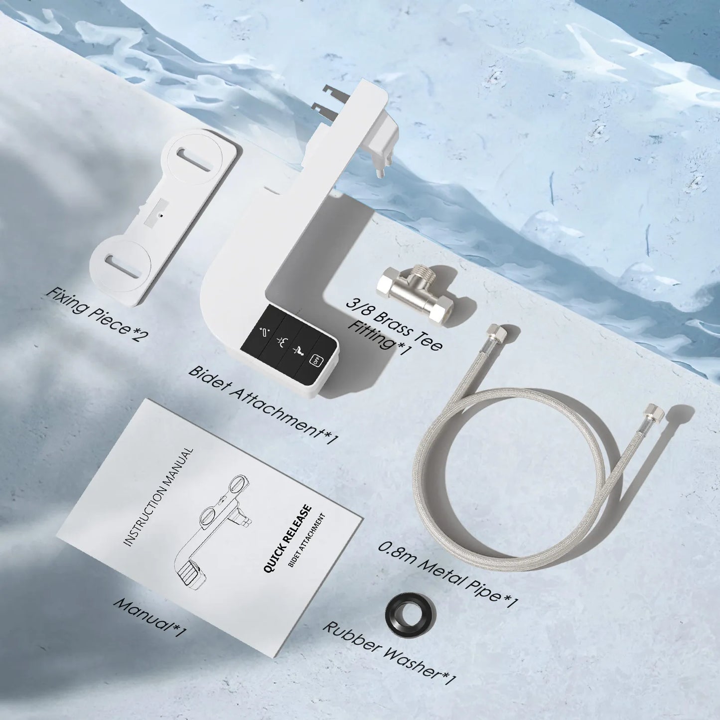 Bidet Attachment for Toilet Seat Self Cleaning Attachment Non-Electric Dual Nozzle Bidet Adjustable Water Pressure