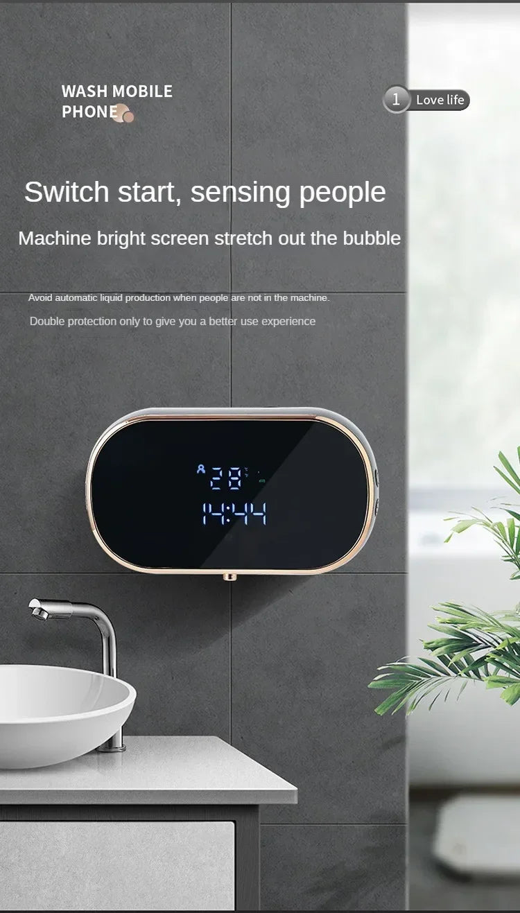 Intelligent Wall Mounted Sensing Soap Dispenser with Non-contact Infrared Bubbles Suitable for For Bathroom Smart Washing Hand