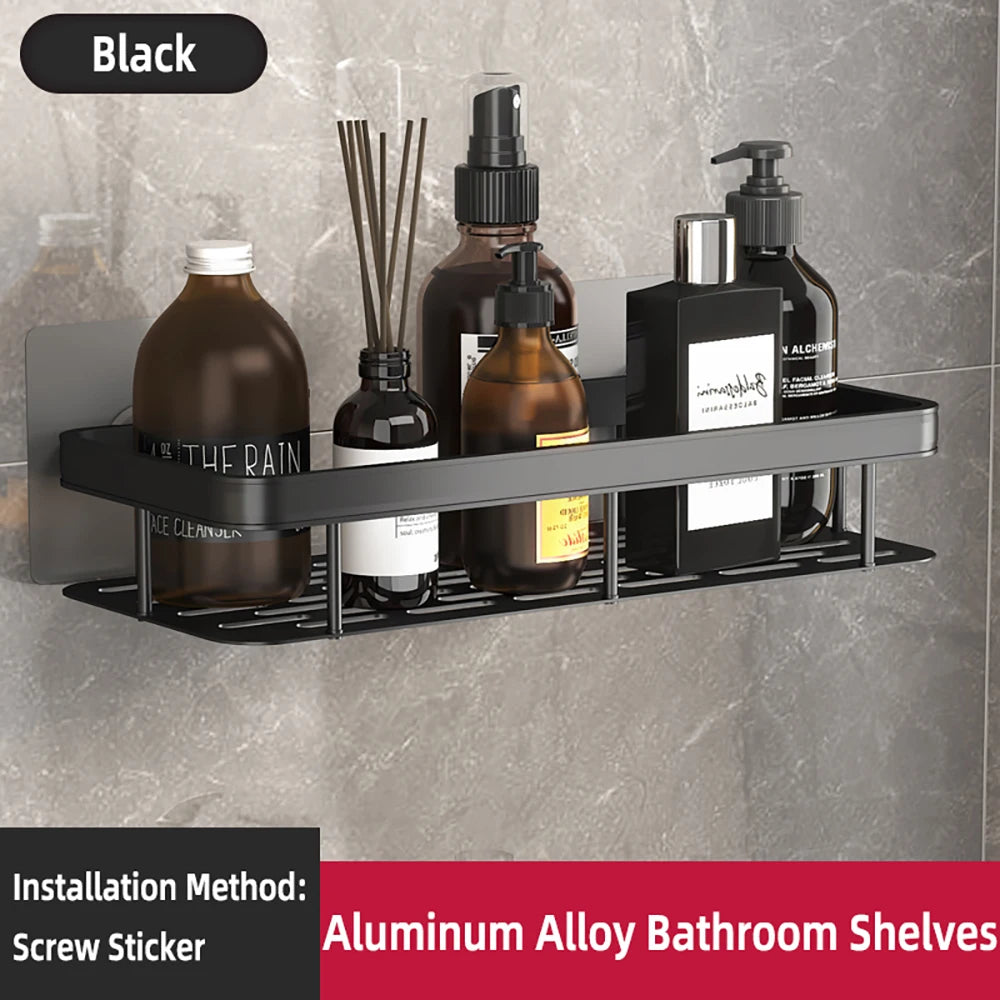 Bathroom Shelf Bathroom  Rack, Wall Shelves, No Drill Shelf