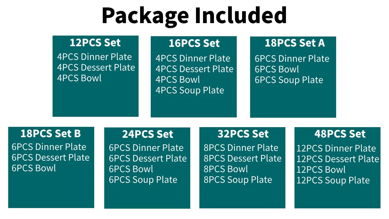 12/16/18/24 Piece Ceramic Dinnerware Set Stoneware Bohemian Style