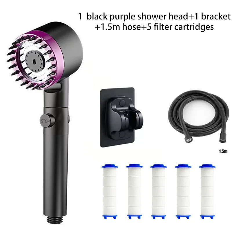 Three Speed Adjustment Bathroom Supplies Head Massage Portable Shower