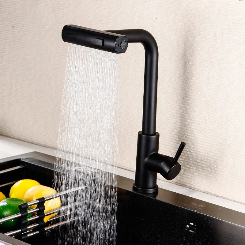 Pull Out Kitchen Faucet, Flexible Hot and Cold Water Kitchen Sink Mixer , Deck Mounted with Stream Shower Mode