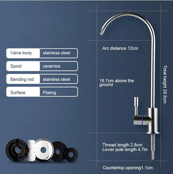 Water Purifier Faucet, Lead-Free Filtered Faucet Fits Reverse Osmosis Units