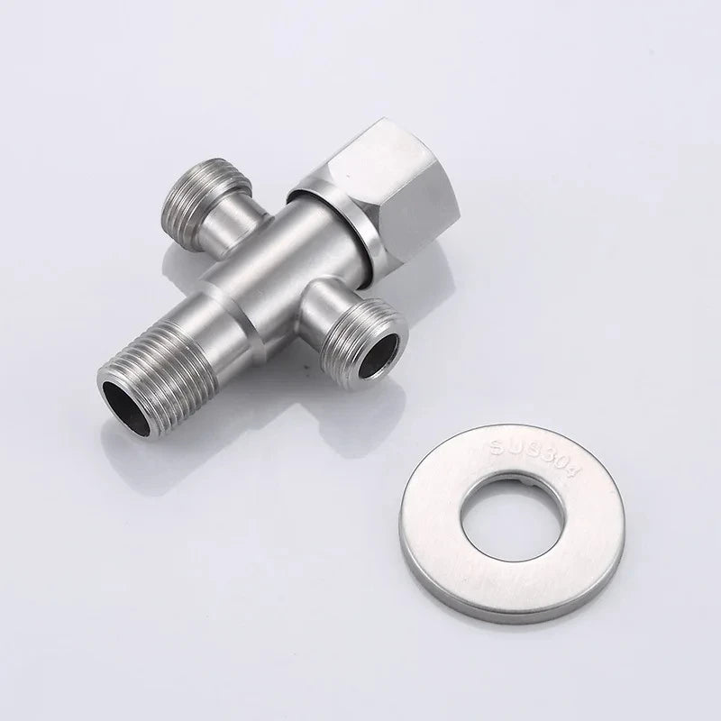 Stainless steel bathroom quick opening triangle valve faucet accessories two-way angle valve G1/2 thread water inlet