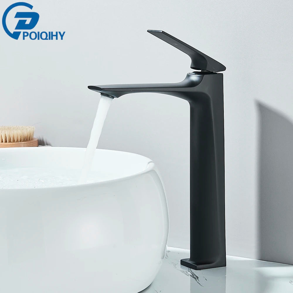 Black Bathroom Faucet Deck Mounted Bathroom Sink Mixer Tap Single Lever Faucets Chrome/White/Grey/Brushed Gold