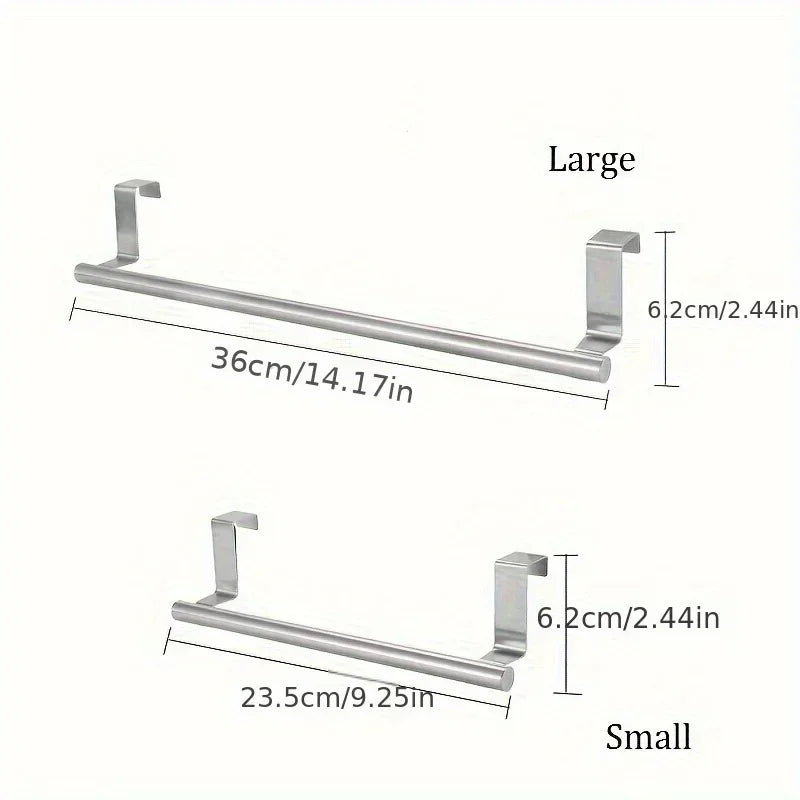 Towel Rack Over Door Towel Bar Hanging Holder,Stainless Steel Bathroom Kitchen Cabinet non-drilling rack