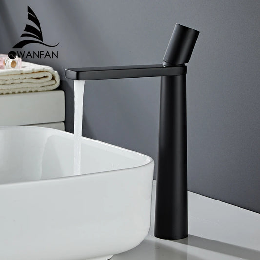 Basin Faucet Brass Mixer ,Black/Chrome Wash basin Faucet Single Handle Hot and Cold