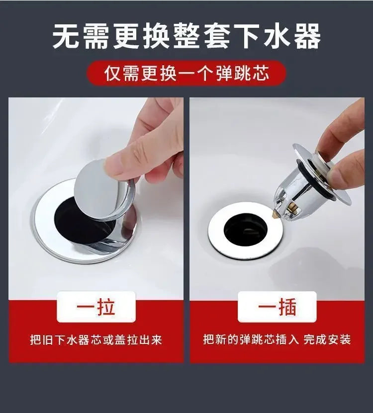 Leak Proof Toilet Washbasin Accessory Press Type Deodorizing Plug