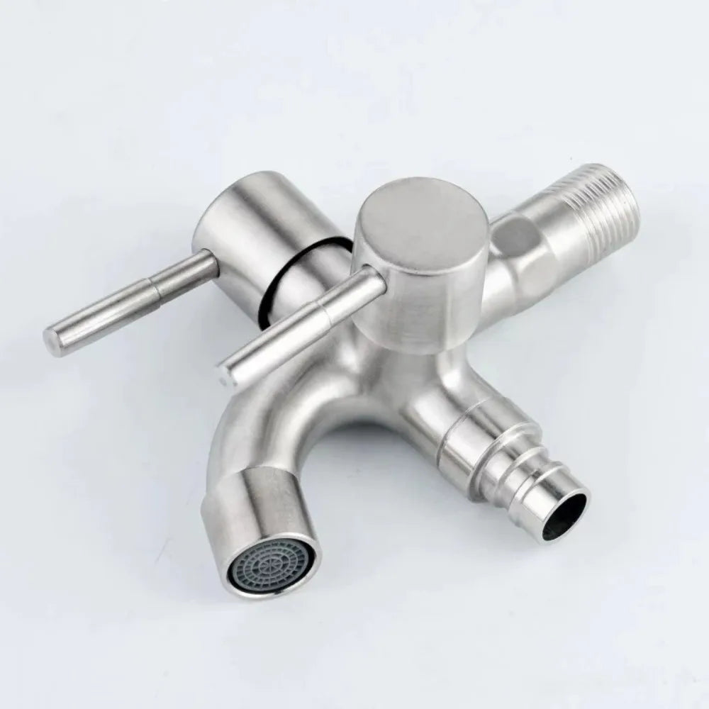 Alloy Brushed Faucet For Washing Machine  Use Faucet Water Multi-function Double-outlet