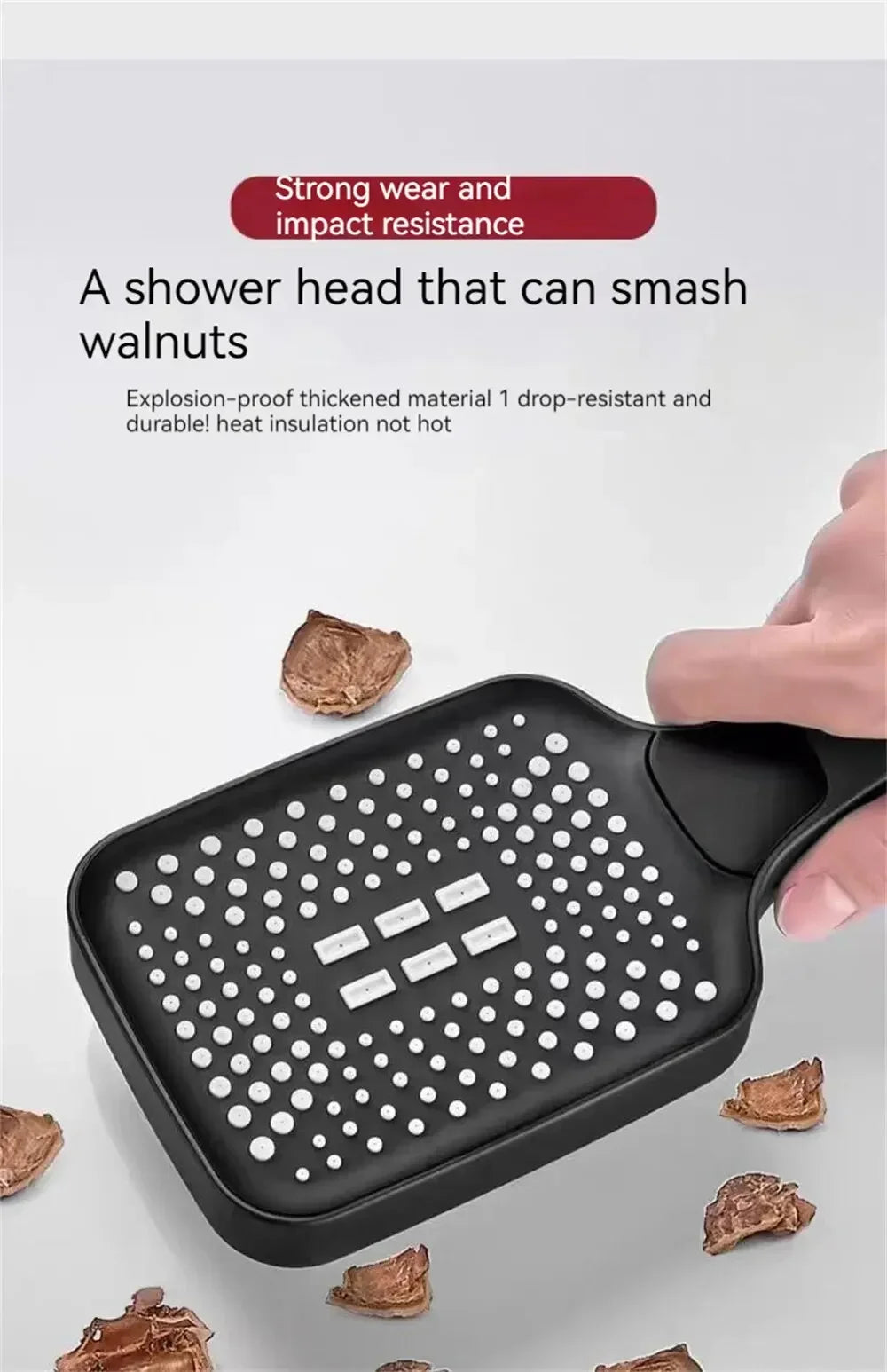 Adjustable Shower Head 3 Mode Rainfall Shower Large Flow Showerhead High Pressure