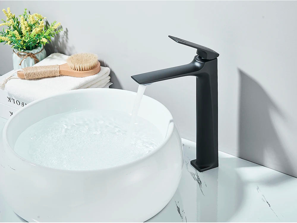 Black Bathroom Faucet Deck Mounted Bathroom Sink Mixer Tap Single Lever Faucets Chrome/White/Grey/Brushed Gold