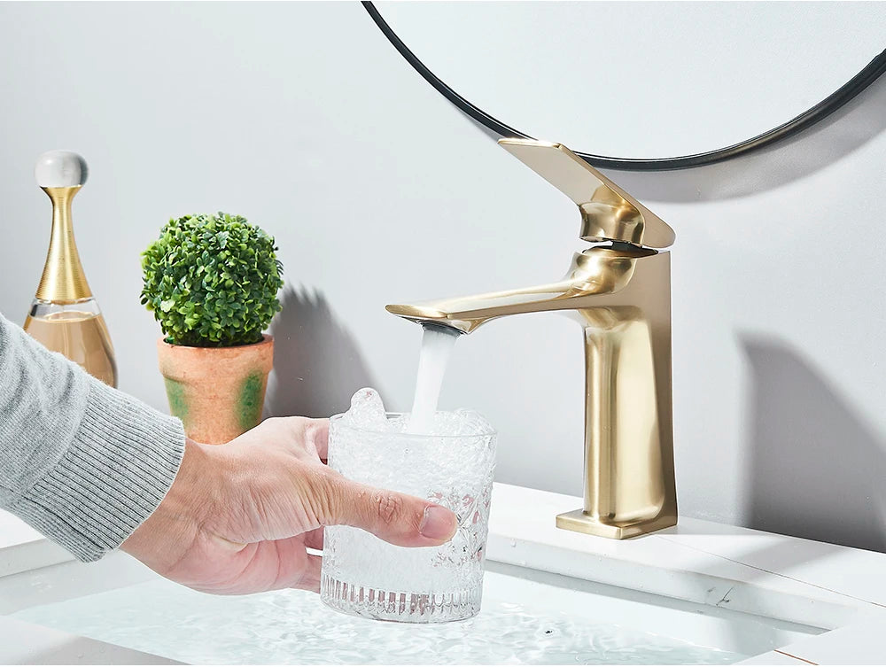 Black Bathroom Faucet Deck Mounted Bathroom Sink Mixer Tap Single Lever Faucets Chrome/White/Grey/Brushed Gold