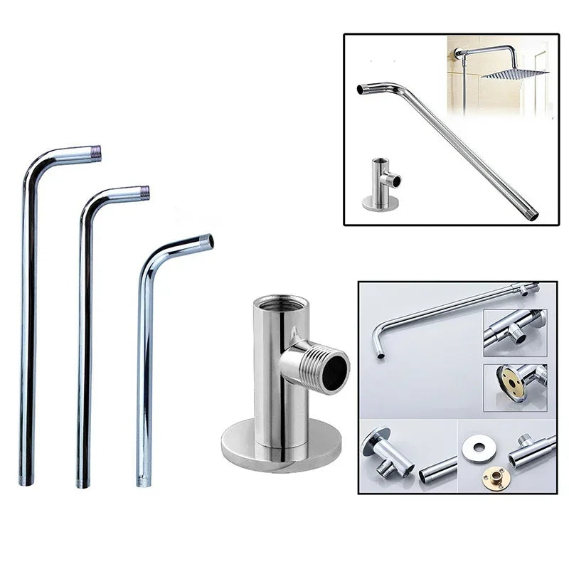 Wall-mounted Stainless Steel Shower Head Extension Arm Rain Extension Tube