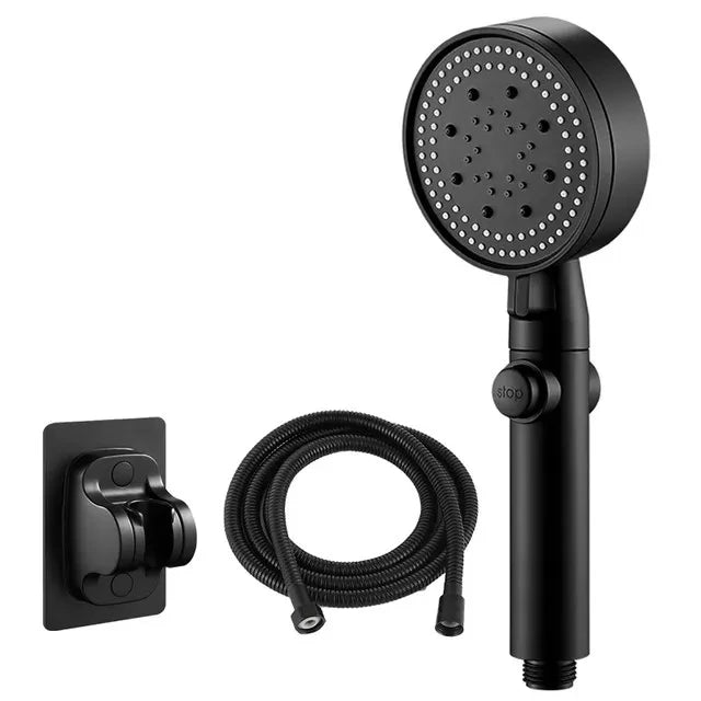 High Pressure Shower Head 5 Modes Adjustable One-Key Stop Spray Nozzle