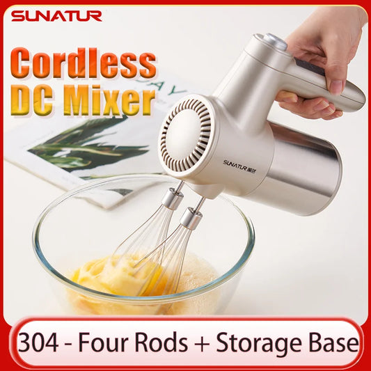 SUNATUR Handheld Electric Mixer  Wireless  Charging ,Egg Beater,  Cream Whipper 200W power 7 - Speed