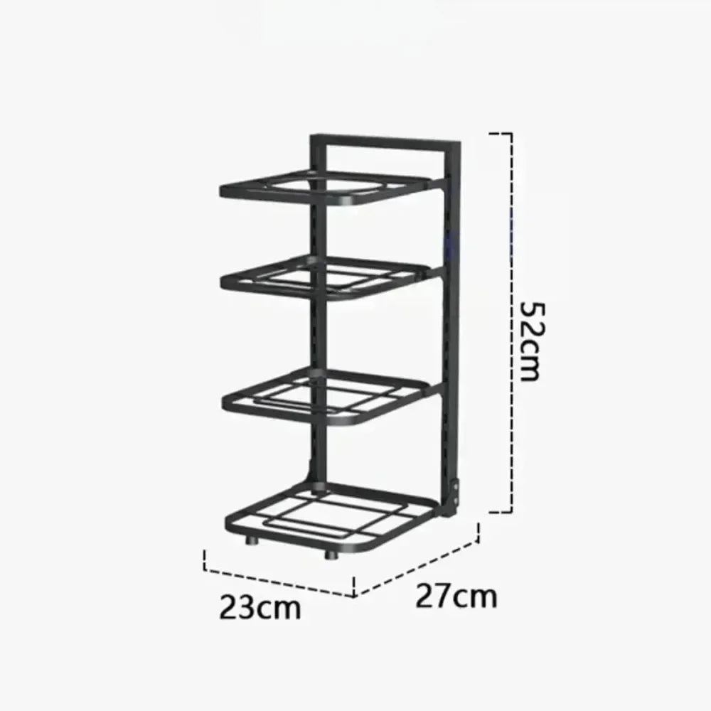 Kitchen Under Sink Pot Holder Multilayer Frying Pan Rice Cooker Seasoning Storage Rack Adjustable Stainless Steel Organizer