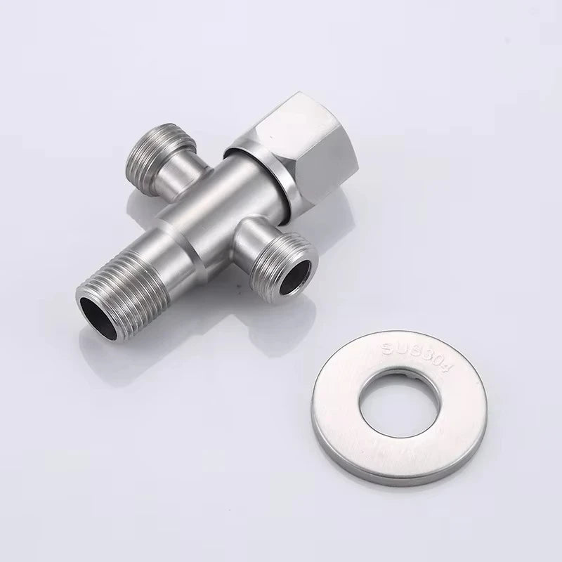 Stainless steel bathroom quick opening triangle valve faucet accessories two-way angle valve G1/2 thread water inlet