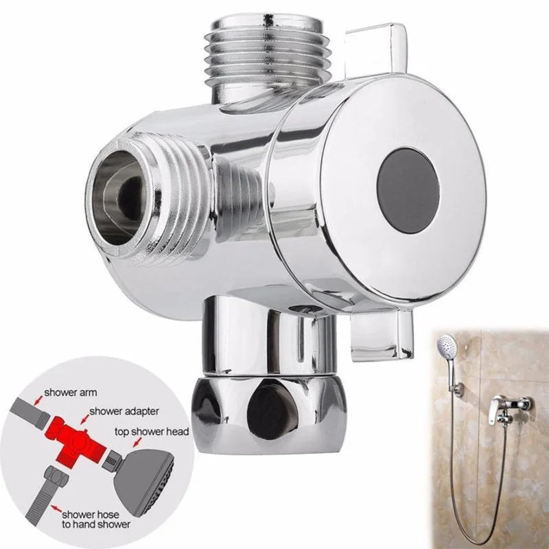 ABS Diverter Valve 1/2 Inch 3 Way Water Separator Shower Tee Adapter Adjustable Faucet Switcher
