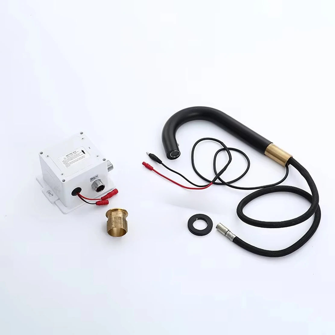 Matte Black Sensor Basin Faucet Single Cold Water Sink Tap Deck Mount Bathroom Automatic Sense Mixer Battery Powered