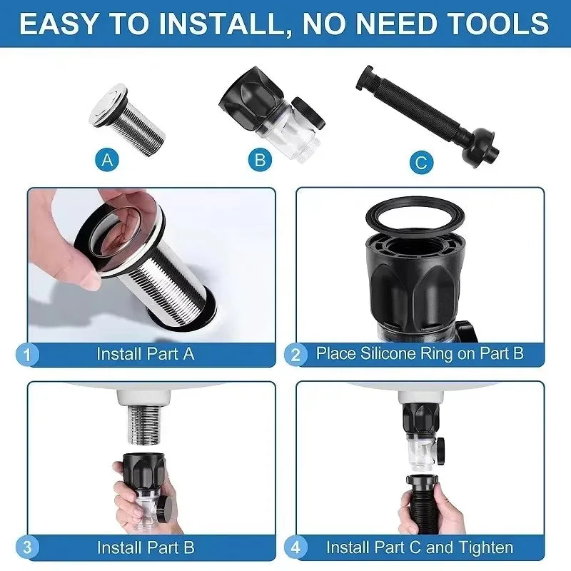 Flip Top Anti-Odor Drain Pipe Set Kitchen Sink Drain Retractable  Anti Clogging