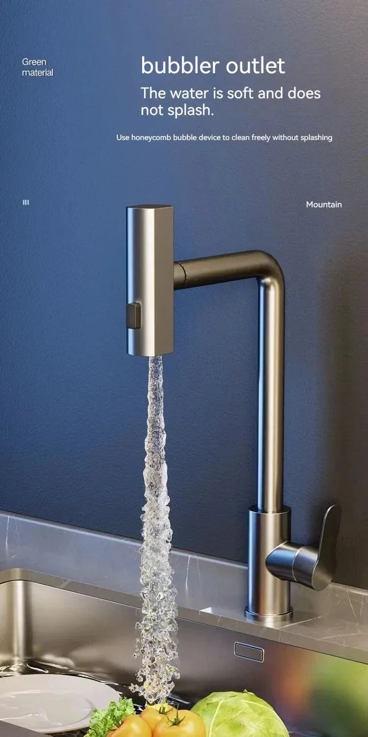 Pull Out Kitchen Faucet, Flexible Hot and Cold Water Kitchen Sink Mixer , Deck Mounted with Stream Shower Mode