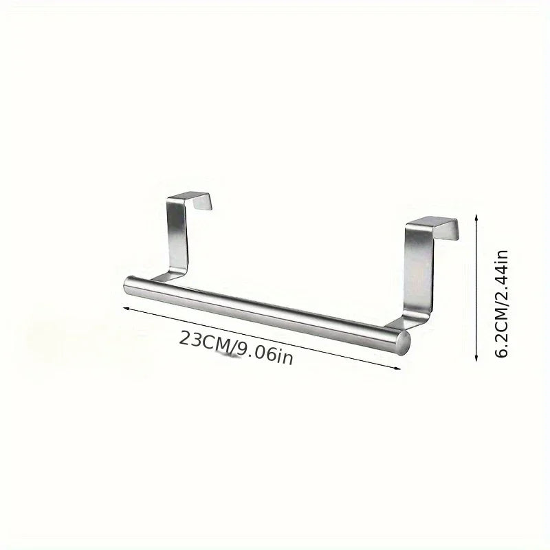 Towel Rack Over Door Towel Bar Hanging Holder,Stainless Steel Bathroom Kitchen Cabinet non-drilling rack