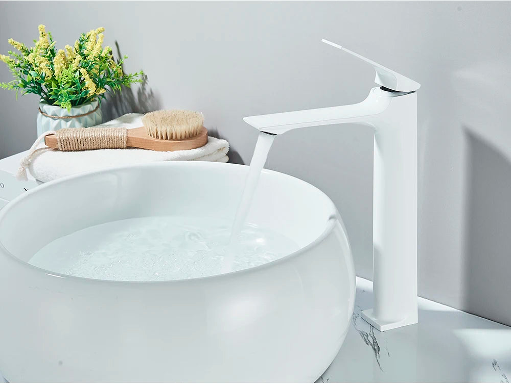 Black Bathroom Faucet Deck Mounted Bathroom Sink Mixer Tap Single Lever Faucets Chrome/White/Grey/Brushed Gold